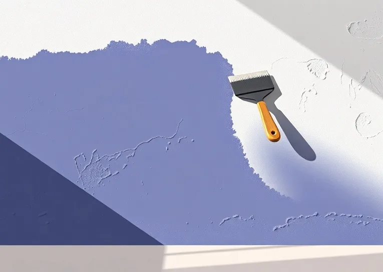 Application d'un enduit décoratif à la lisseuse sur un mur