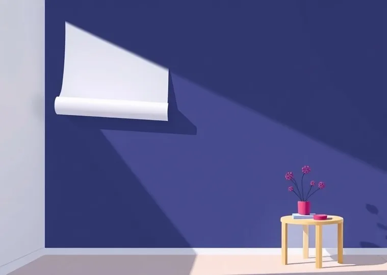 Pose de papier peint, rouleau et brosse à maroufler